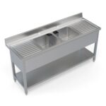 1800mm Wide Stainless Steel Double Bowl Double Drainer Sink – 1800-600