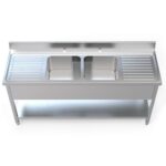 1800mm Wide Stainless Steel Double Bowl Double Drainer Sink – 1800-600