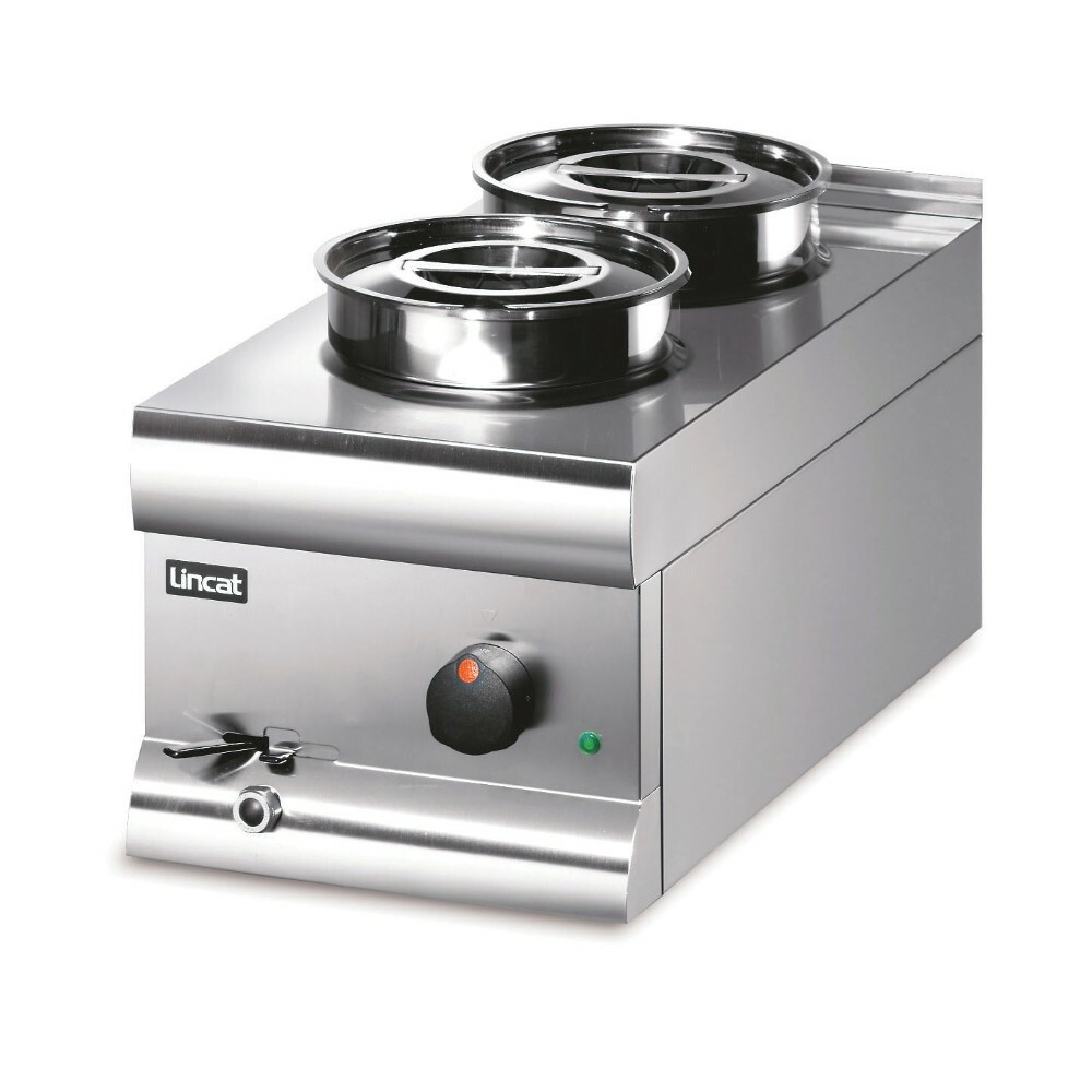 BS3W – Lincat Silverlink 600 Electric Counter-top Bain Marie – Wet Heat – Round Pots – Base + 2 Pots – W 300 mm – 1.0 kW