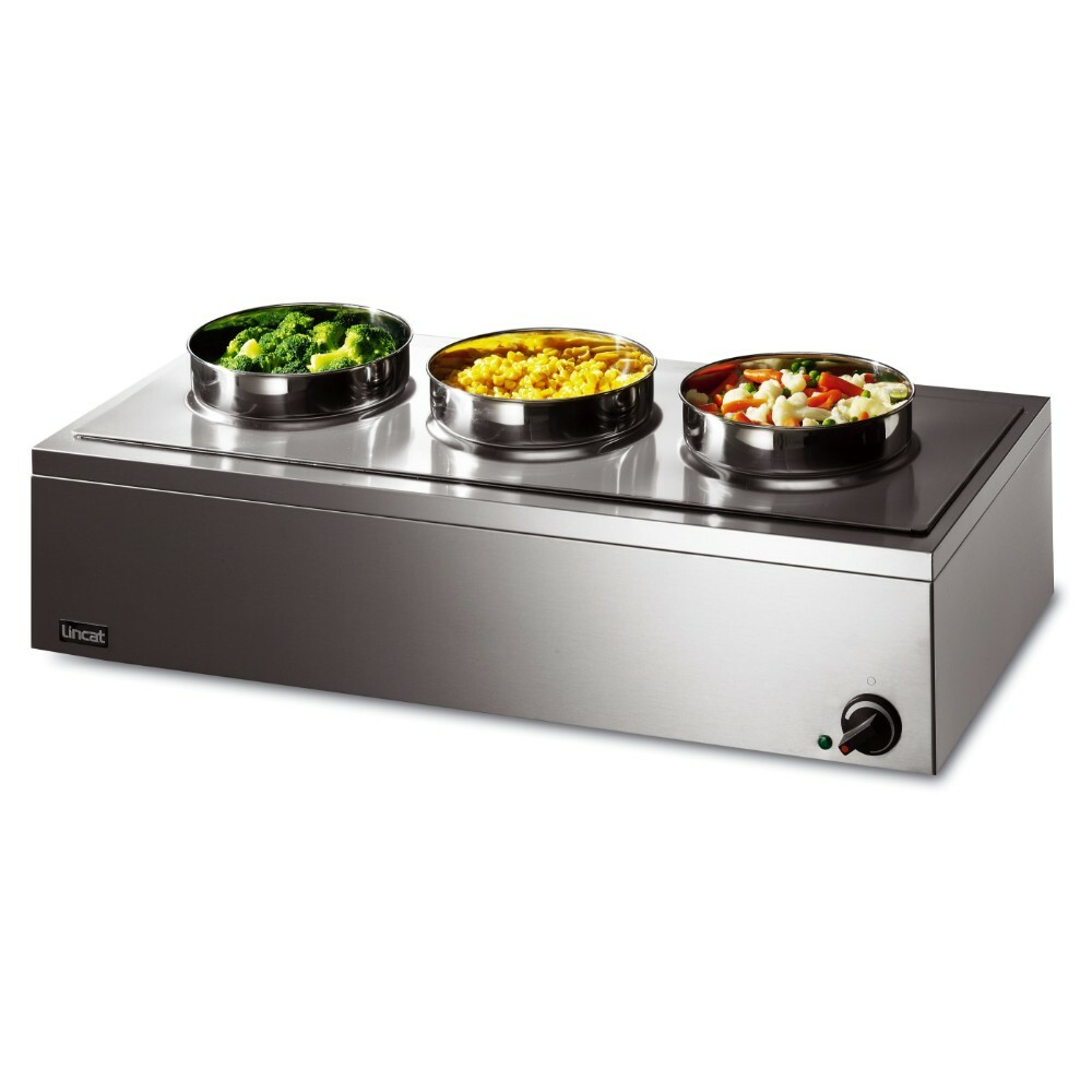 LRB3W – Lincat Lynx 400 Electric Counter-top Bain Marie – Wet Heat – inc. 3 x Round Pots – W 850 mm – 0.75 kW