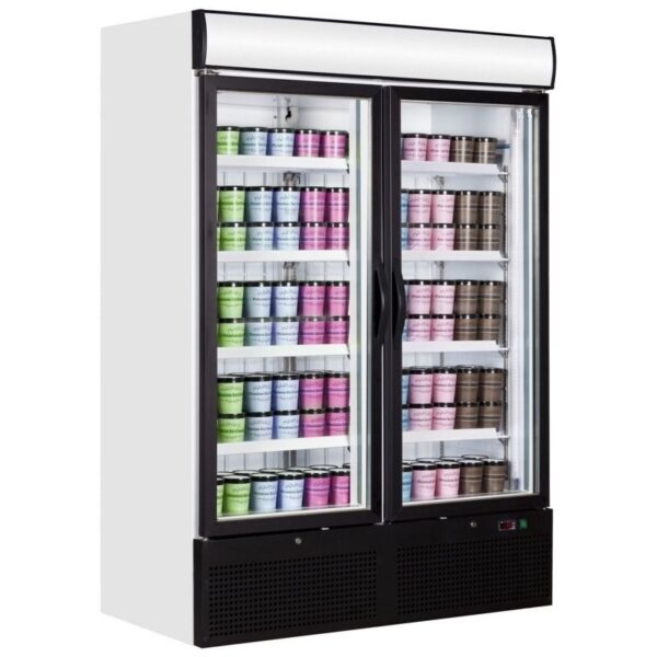 Double Glass Door Upright Display Freezer 984 Litre- NF5000G