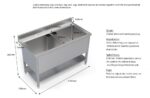 1400mm Wide Stainless Steel Double Pot Wash Catering Sink – PW-1400