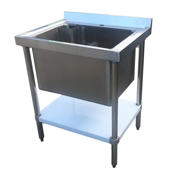 750mm Wide Stainless Steel Midi Pot Wash Sink with Undershelf – PW-750-CB-1