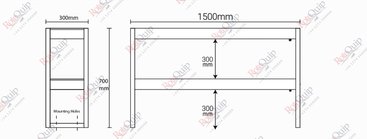 1500mm Wide Stainless Steel Heated Gantry / Pass Through – RHG-1500