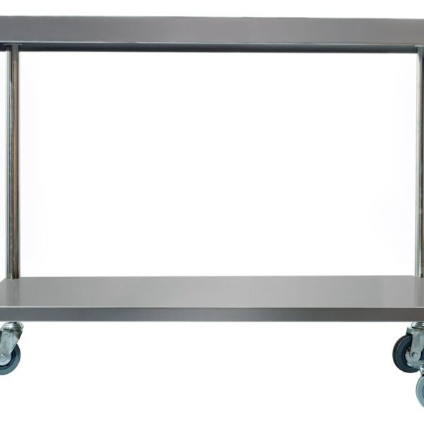 600mm Wide Stainless Centre Table with Castors – RSS030600