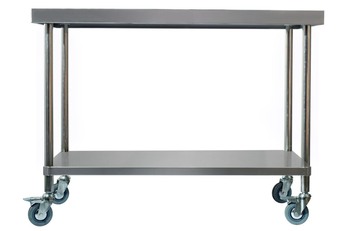 1500mm Wide Stainless Centre Table with Castors – SS031500