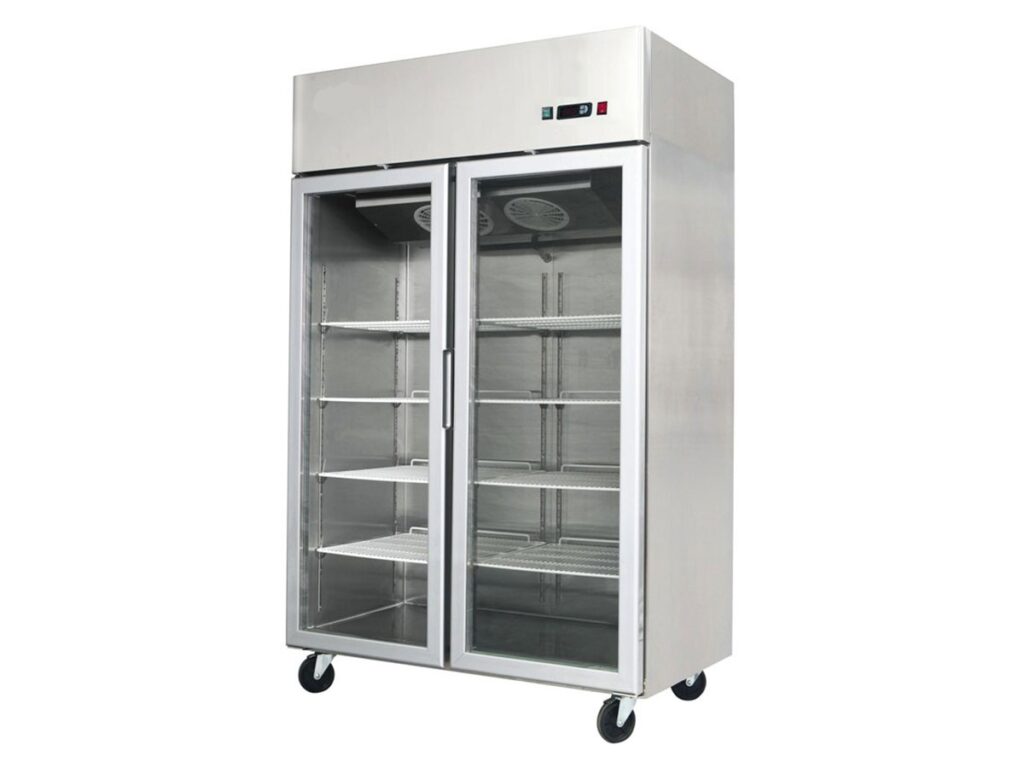 Stainless Steel Two Glass Door Freezer 900 Litre – YCF9408