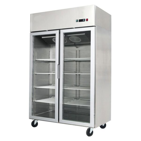 Stainless Steel Two Glass Door Freezer 900 Litre – YCF9408