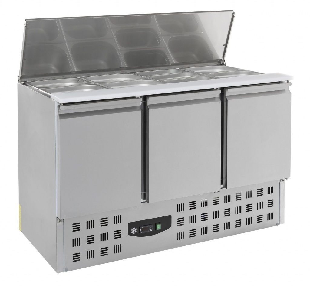 3 Door Pizza Prep Counter Saladette Fridge – 7950.0094