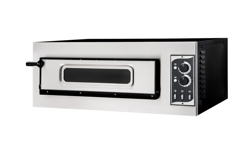 BASIC 1/50 GLASS 2T- 1 x ø45cm Pizza Single Deck Electric Oven (2 Thermostats)