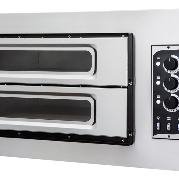 BASIC 2/50 GLASS 3T- 1+1 x ø45cm Pizzas Double Deck Electric Oven (3 Thermostats)