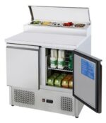 Stainless Steel Two Door Open Top Pizza Prep Counter – PS200