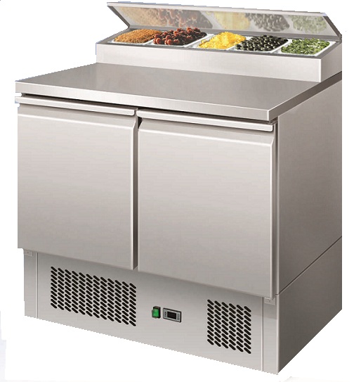 Stainless Steel Two Door Open Top Pizza Prep Counter – PS200