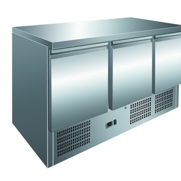 3 Door Stainless Steel Counter Prep Fridge – EMP-S903