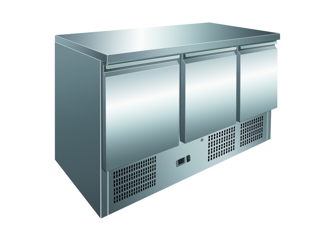 3 Door Stainless Steel Counter Prep Fridge – EMP-S903