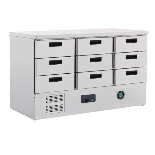 Refrigerated Counter with 9 Drawers 368Ltr – FA441