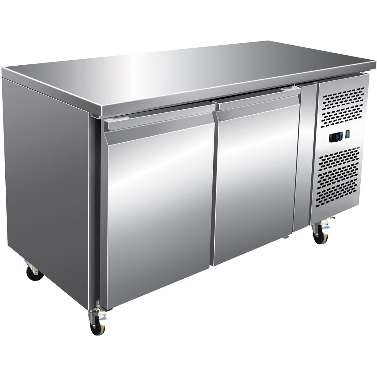 Stainless Steel Double Door Counter Refrigerator – GN2100TN