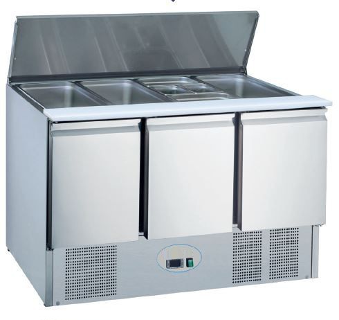 368 Ltr 3 Door Refrigerated Saladette Counter – KXCC3-PREP