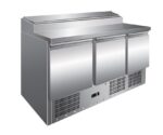 Stainless Steel Three Door Open Top Pizza Prep Counter – PS300