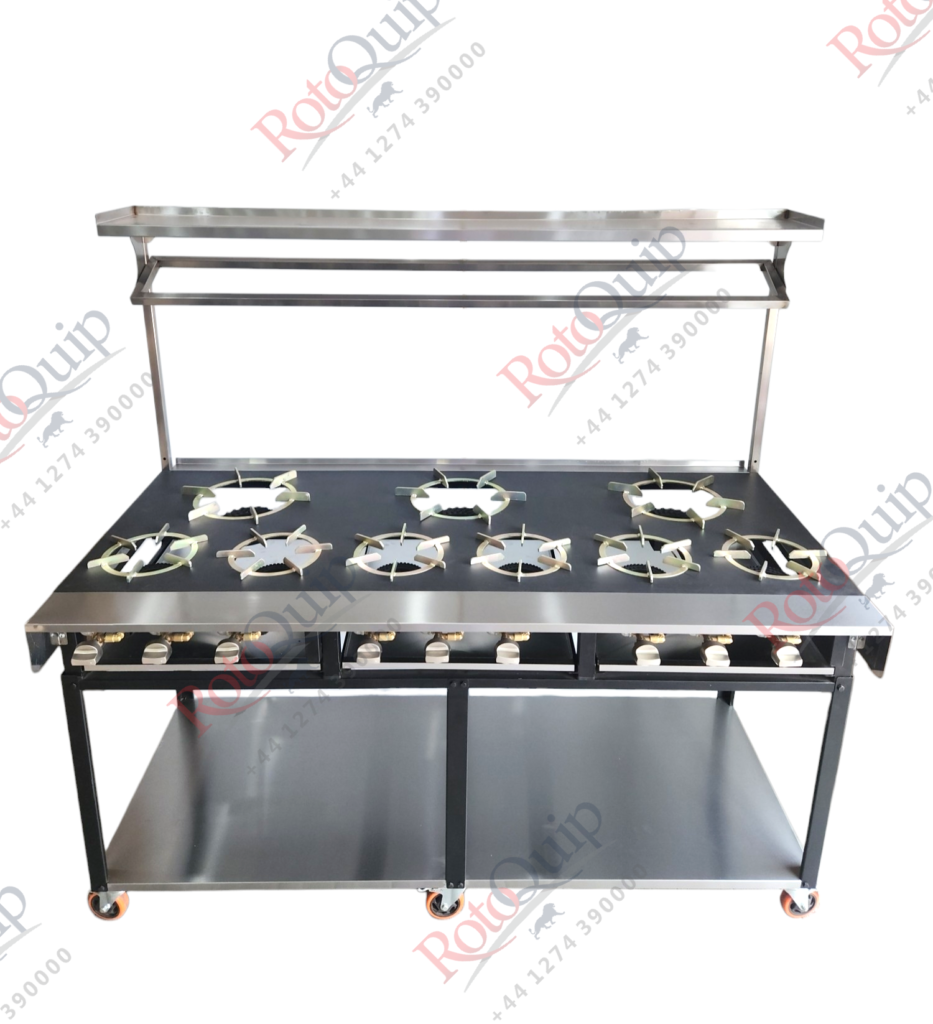 RCR-6×3 – 9 Burner Rotoquip Commercial Indian Range Cooker