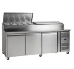 Stainless Steel 3 Door Pizza Prep Table Refrigerator – SH3000-700