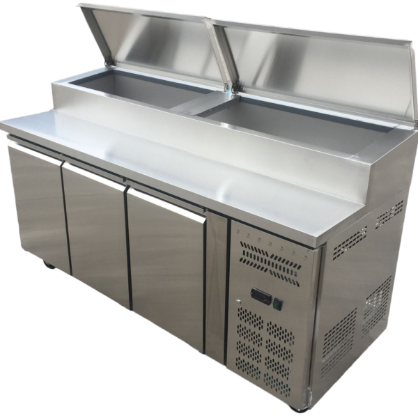 Stainless Steel 3 Door Pizza Prep Table Refrigerator – SH3000-700