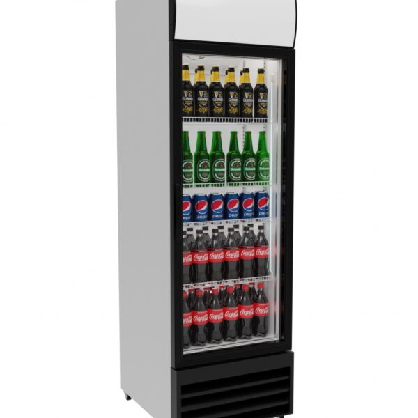 Single Door Display Cooler Fridge with Merchandising Canopy – SS-P360WA