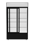 Double Sliding Door Display Cooler with Merchandising Canopy – SS-P688WB-B